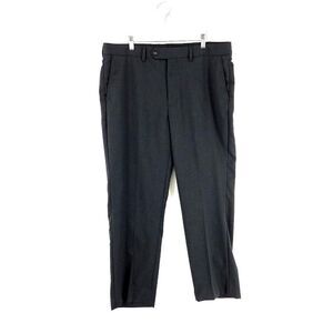 Pronto Uomo Wool Gray Flat Front Mid Rise Dress Pants 39/30 Tagged 36 See Descri